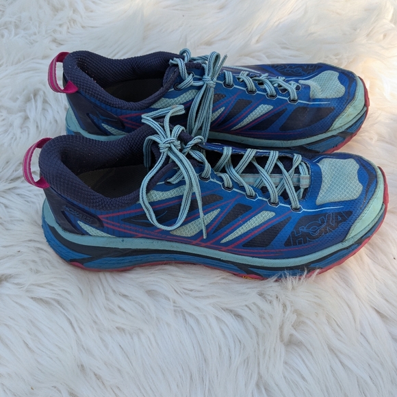 Hoka One One Mafate Speed 2 Sz 10 Womens Blue Pink Teal shoes 1012345 IBAS. Run - Picture 3 of 9